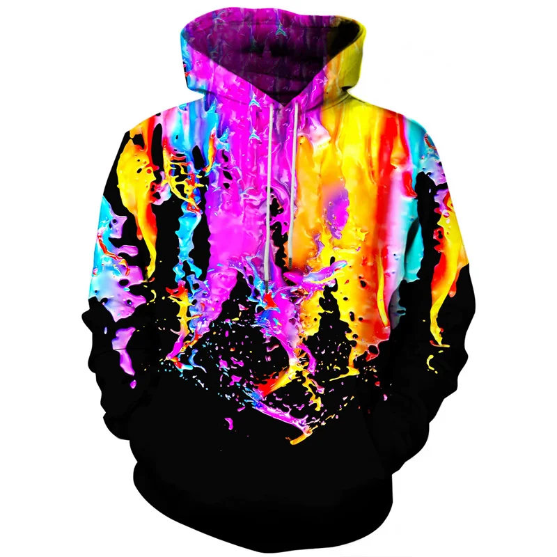 Abstract Smog Graphic Hoodie Men Clothing 3D Traffiti Neon Printed New in Hoodies Women Harajuku Fashion y2k Pullover Sweatshirt