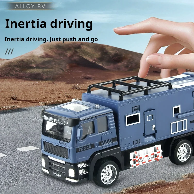 Modelo de vehículo todoterreno a escala 1:24, juguetes en miniatura para RV, puertas de luz con sonido fundido a presión de Metal, modelos de coches de Camping abiertos para niños