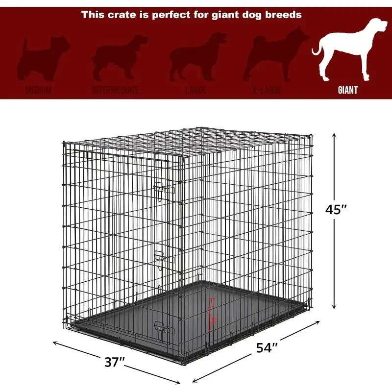 ประตูเดียว ginormous ลังสุนัข54นิ้วสำหรับสุนัขสายพันธุ์; Great Dane, Mastiff, st.bernard, DROP PIN ประกอบต้องใช้สองคน