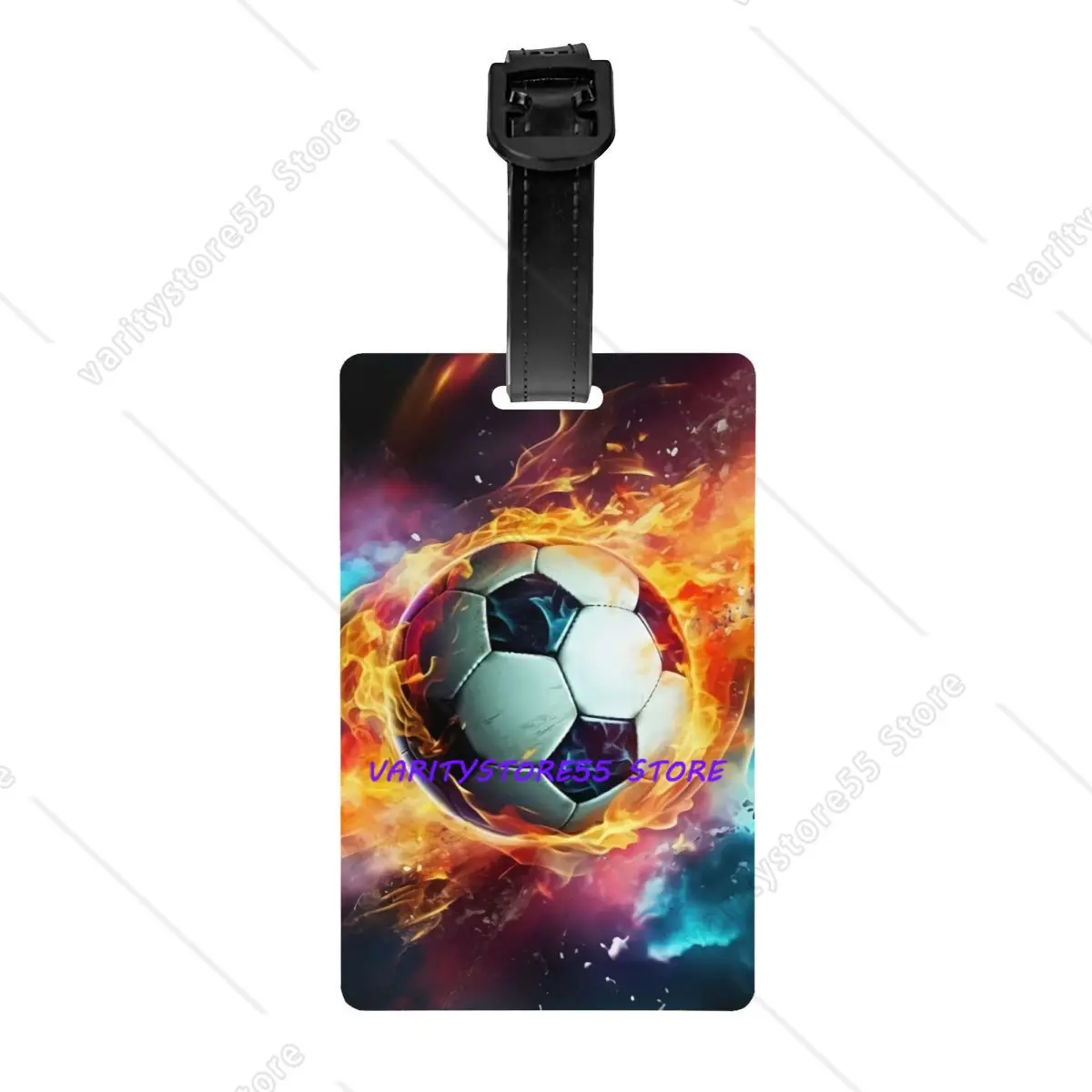 

Custom Fire & Ice Soccer Luggage Tag for Suitcases Cute Baggage Tags Privacy Cover Name ID Card