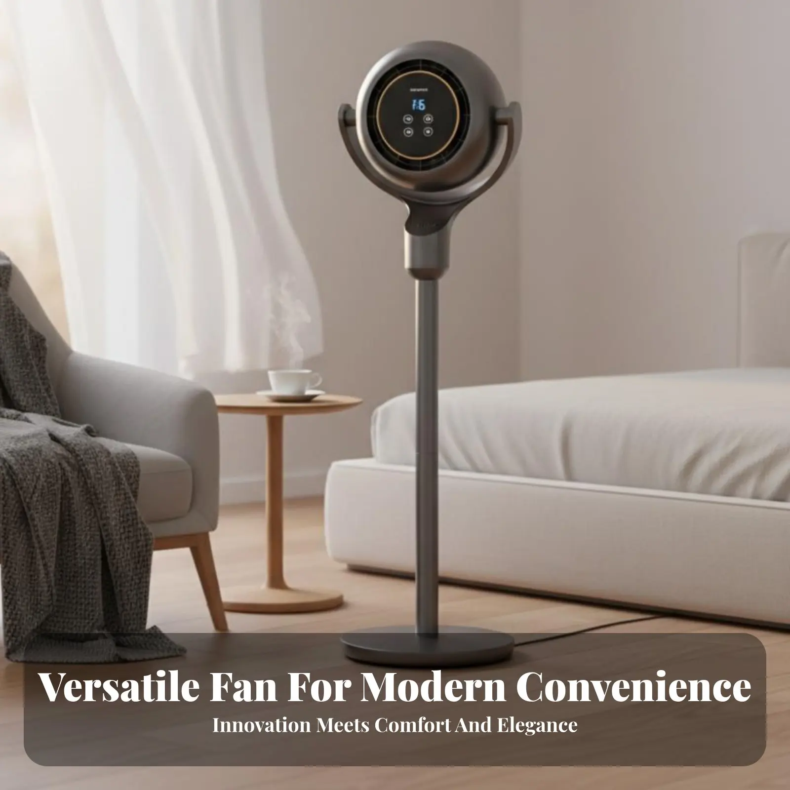 

Напольный вентилятор с голосовым управлением, широким диапазоном осцилляции, ручным контроллером, регулируемой скоростью, безмоторный, для спальни