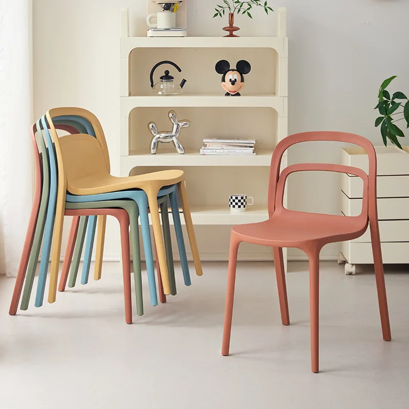 Plastic Thickened Dining Chair Nordic Home Simple Leisure Stackable Chair Milk Tea Shop Balcony Outdoor Courtyard Special