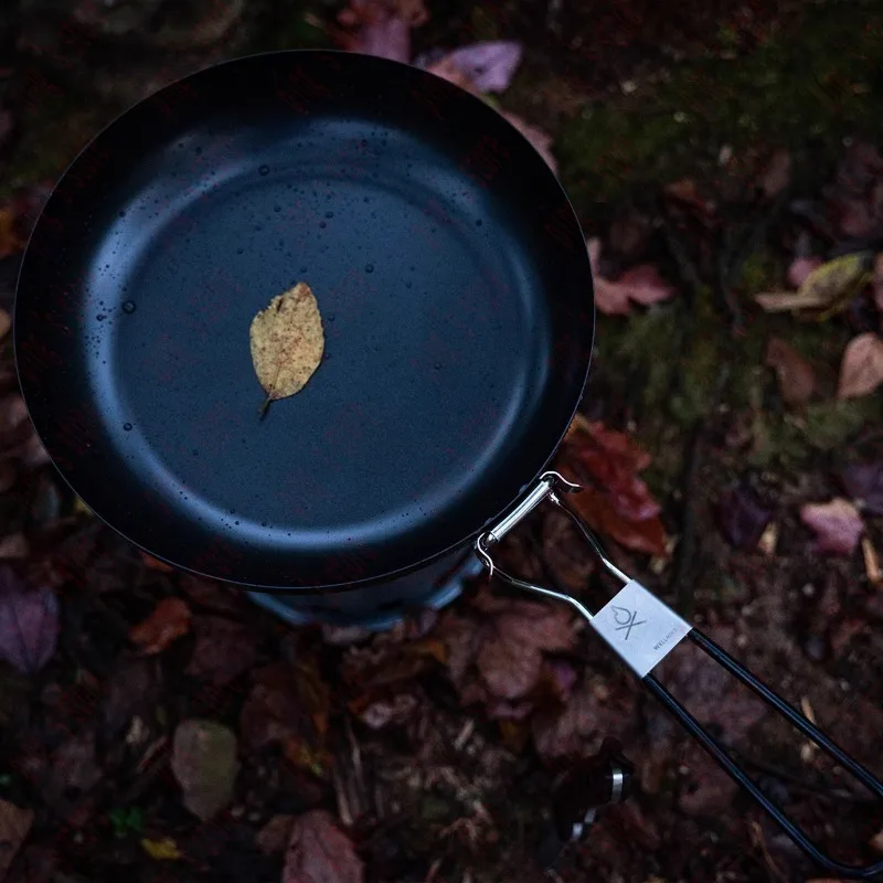 Outdoor Folding Non-stick Frying Pan BC Camping Portable Large Stainless Steel  Tableware's Cookware