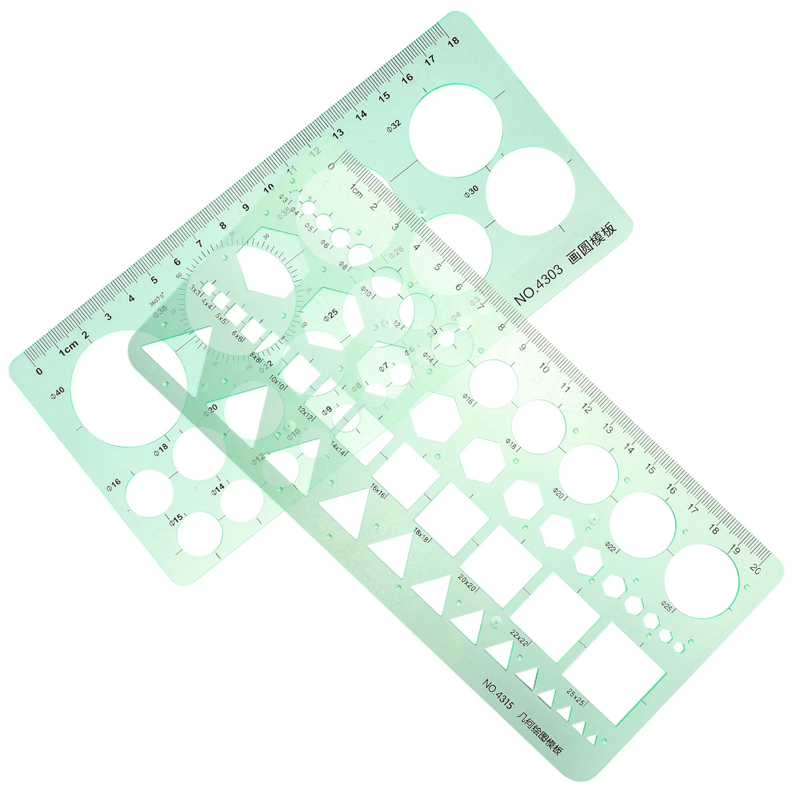 

2pcs Circular Ruler Plastic Geometric Tools For Students Drawing Template Drafting Engineering Architecture Measuring Stationery