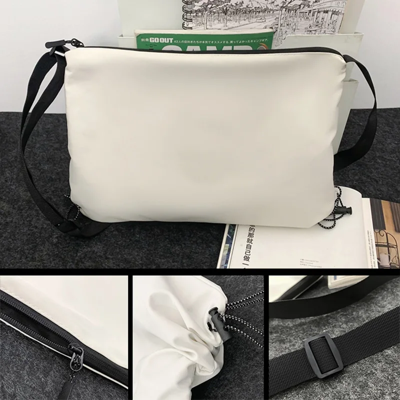 Multi-function Messenger Bag Simple Nylon Shoulder Bag Collage Student School Bags Unisex Crossbody Bags 2024 New Travel Bags