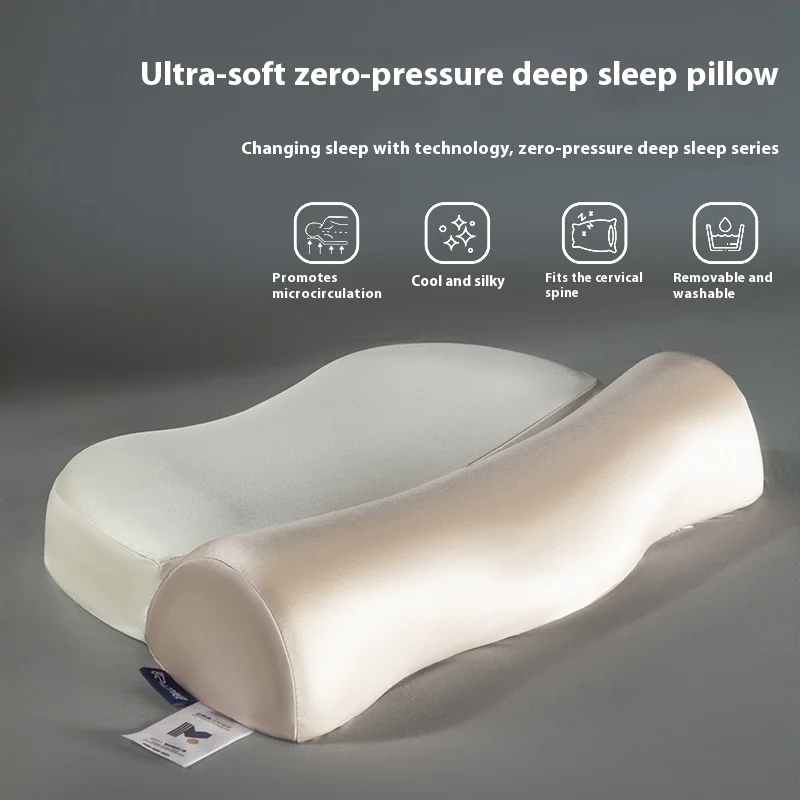 

Reverse Curve Cervical Pillow Memory Foam Removable Cover Neck Pain Relief Support Improve Sleep Posture Adult Student