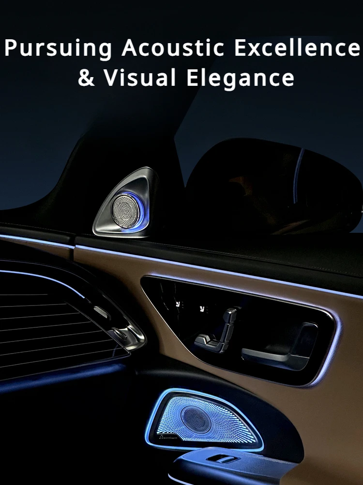 2024 Benz E-Class 4D Rotating High-End Speaker Covers for E260L and E300 with Berlin Sound System Illumination