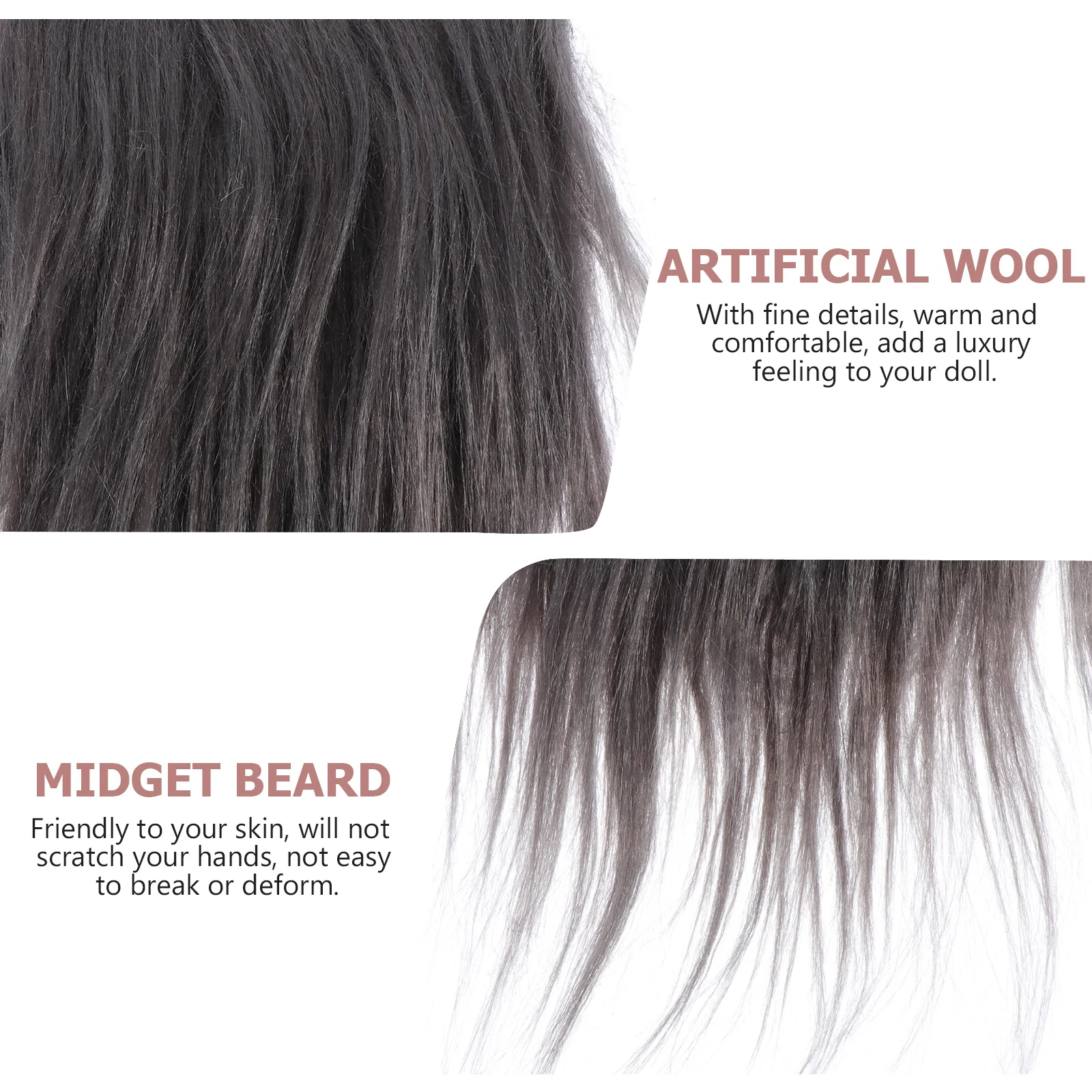 12 set Pre-Cut Gnome Faux Diy Craft Accessories Soft Beard Prop For Warm Comfortable Look Dwarf Beard Humanoid Accessories