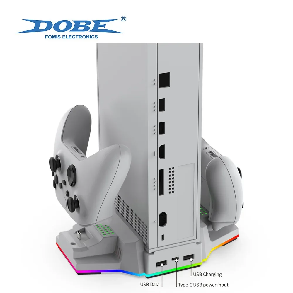حامل تبريد لوحدة تحكم Xbox Series S مع قاعدة شاحن سرعة قابلة للتعديل 3 مستويات لوحدة تحكم Xbox Series S/X مع ضوء LED