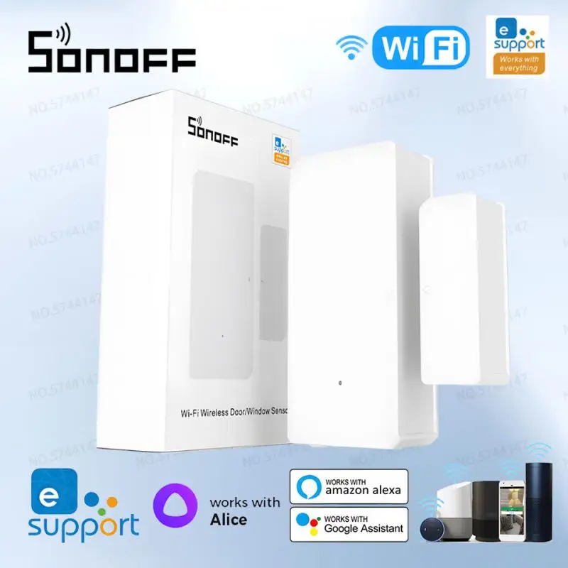 SONOFF DW2 WiFi Window Door Sensor Open / Closed Detectors EWeLink App Notification Smart Home Security Alarm Via Alexa Google