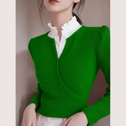 New High-end Chic Top with a Sense of Luxury and Niche Design Knitted Sweater