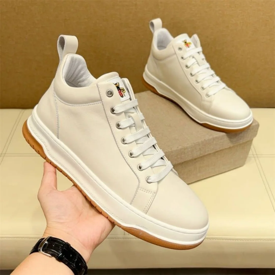 

Men's lace-up Warm winter plush sneakers High top Casual shoes fashion Genuine leather Sports Running shoes Tennis shoes