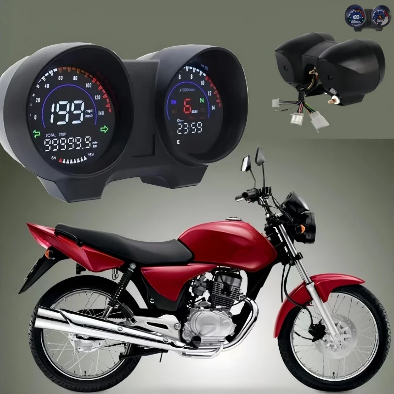 

Motorcycle RPM Meter Speedometer Digital Dashboard Tachometer Odometer Fuel Meter Voltmeter for Titan 150 Honda Cg150 Fan150