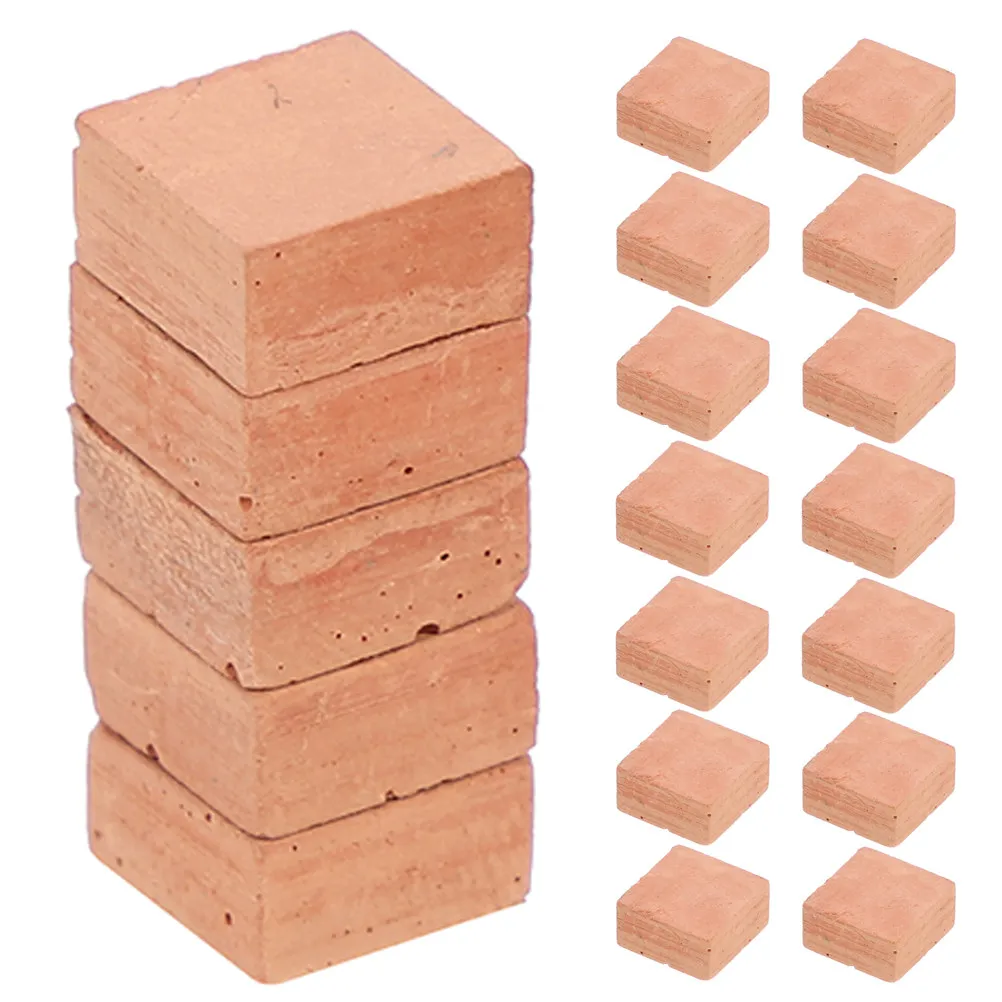 30 szt. Mini Czerwone Cegły Symulowane Cegły z Gliny Zestaw do Budowy Domków DIY Akcesoria do Sztucznych Scen Mikro Krajobraz