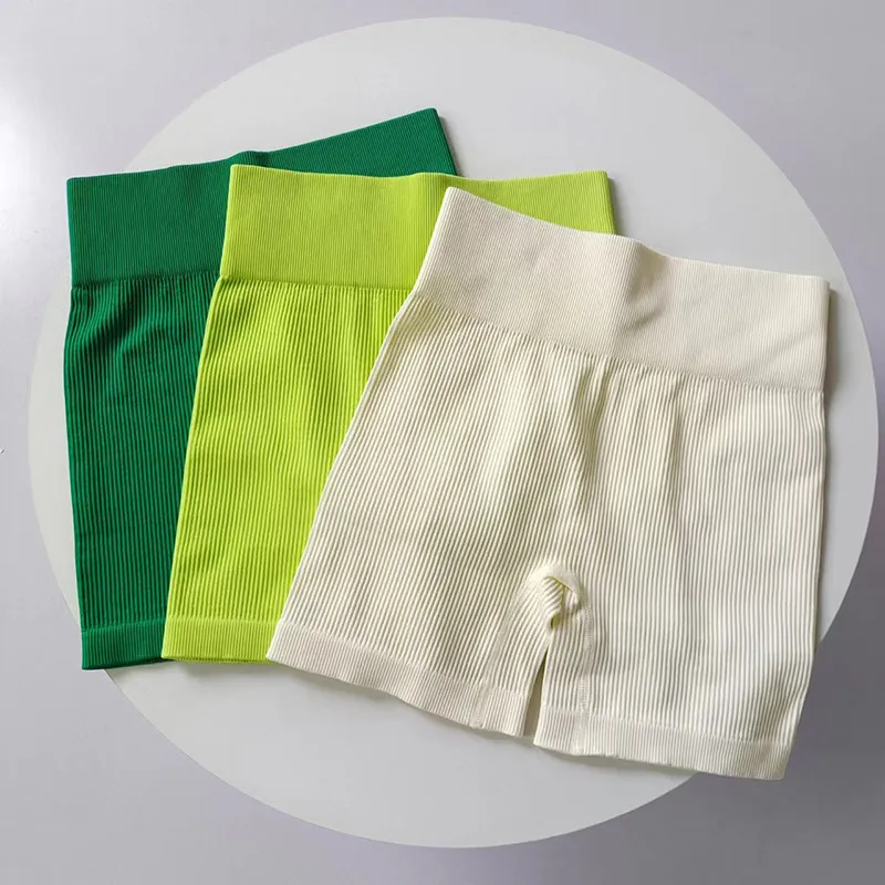 

Шорты для йоги с высокой талией, облегающие, 3/4 длины, для бега на улице, тренировок, быстросохнущие, спортивные