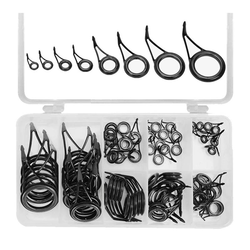 75 Pcs Fishing Rod Guide Tip Fishing Line Spinning Guide Eyes Rings Tip Top Rings Pole Repair Kit