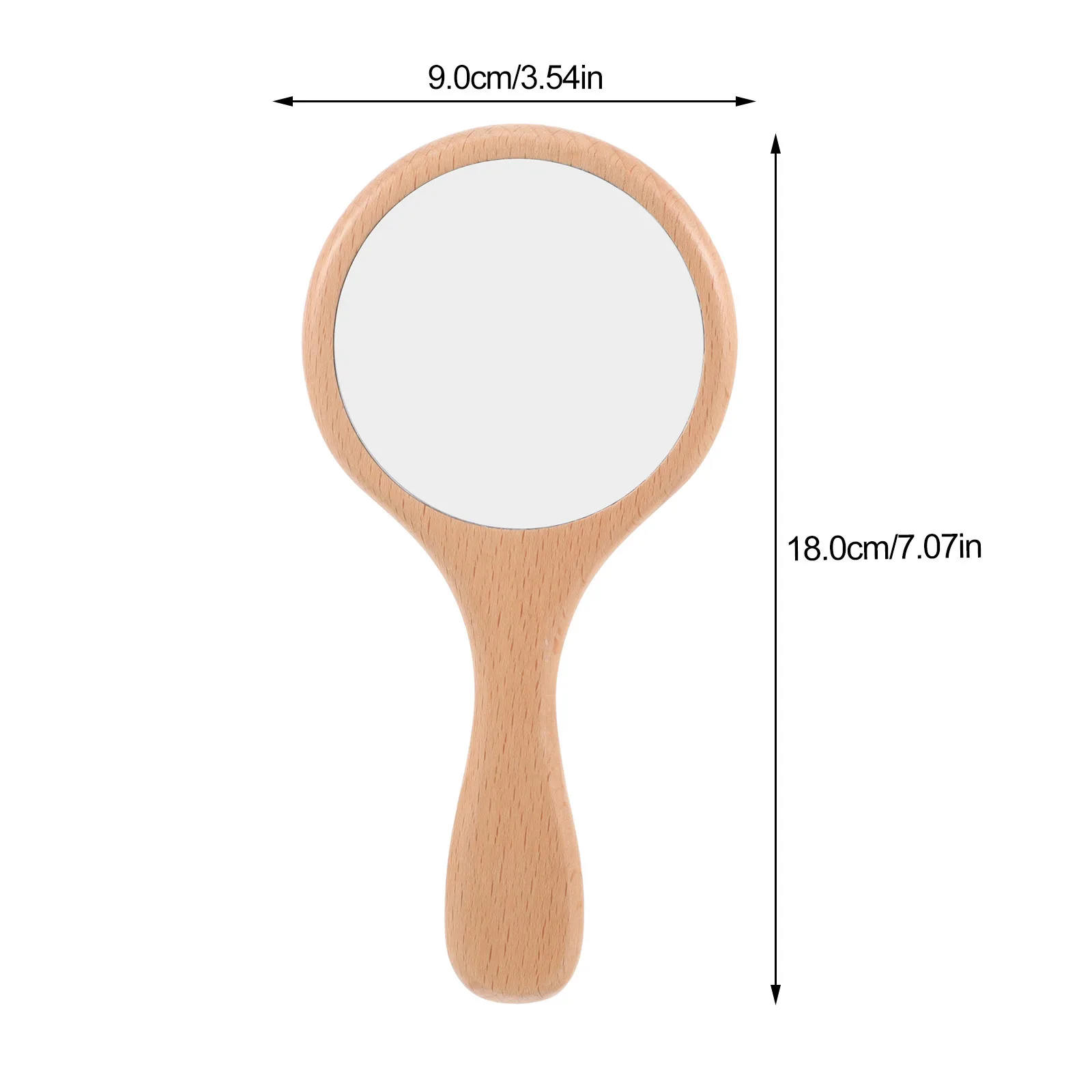 กระจกมือถือแบบพกพาทำจากไม้ กระจกขนาดเล็กน้ำหนักเบาสำหรับการเดินทาง ทริปธุรกิจ และการใช้งานในชีวิตประจำวัน กระจกมือถือสำหรับการเดินทาง