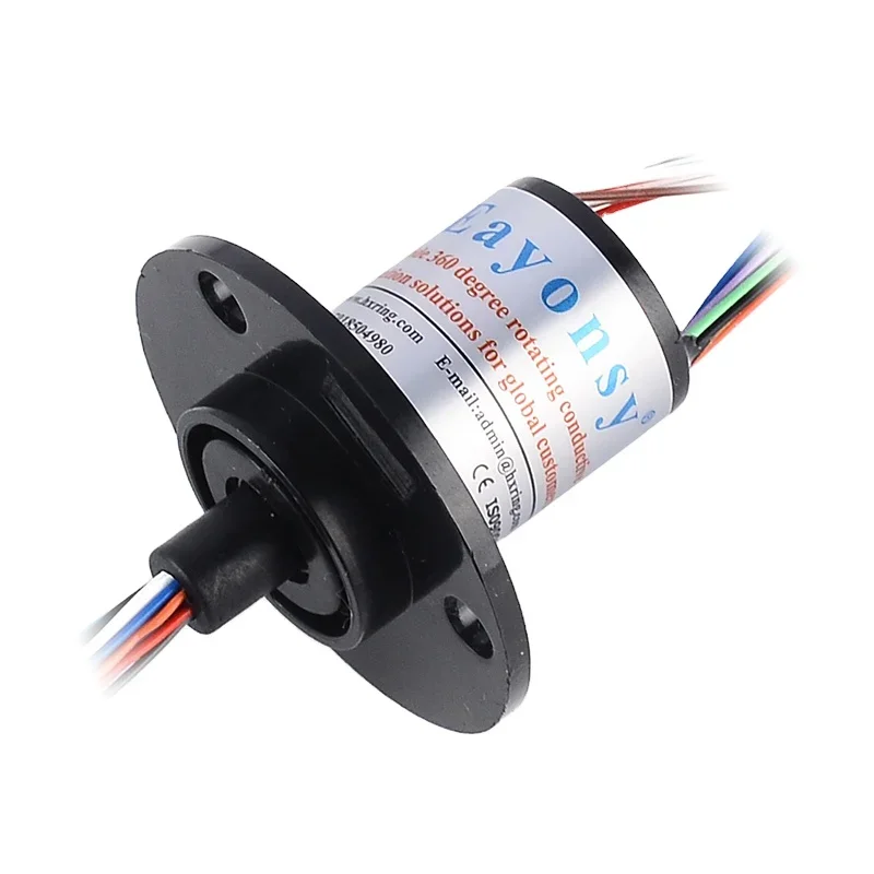 56 wires Cap Slip Ring with Flange 25mm diameter max 240V current 2A Model HM022-56 Circuits Wires Customized