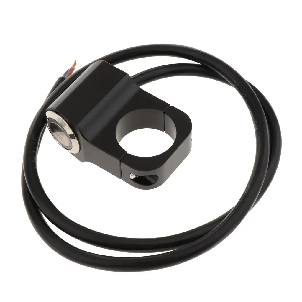 12V Motorcycle ATV 1inch Handlebar Headlight Fog Spot Light On Off Switch Waterproof 25mm - Stainless Steel Black Body view 2