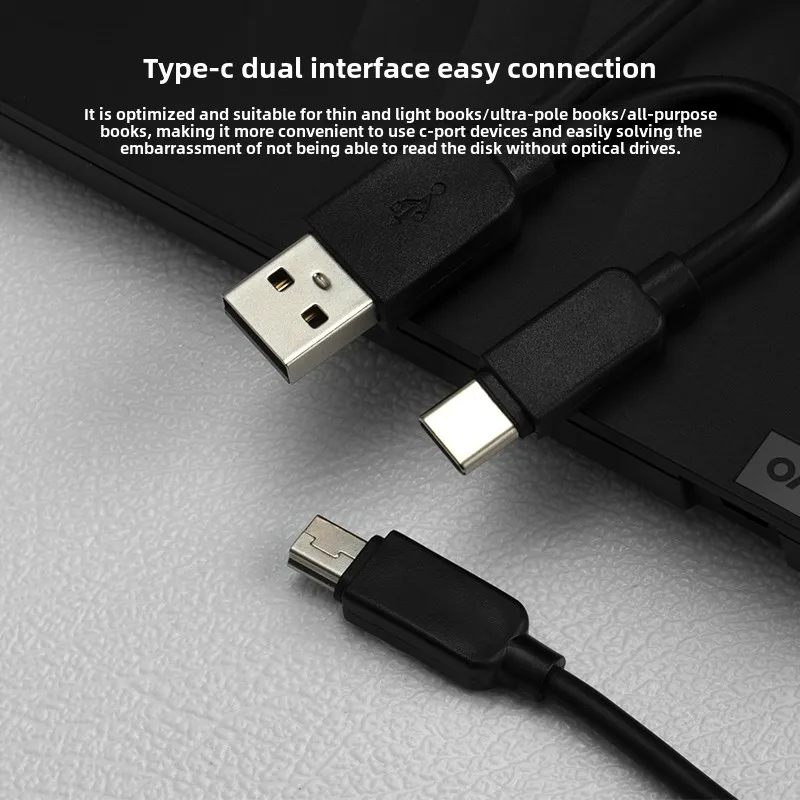 Lenovo Burning Optical Drive DB75 Max Type-C USB CD DVD RW Portable for Notebook Windows Linux Mac OS Automatic Recognition