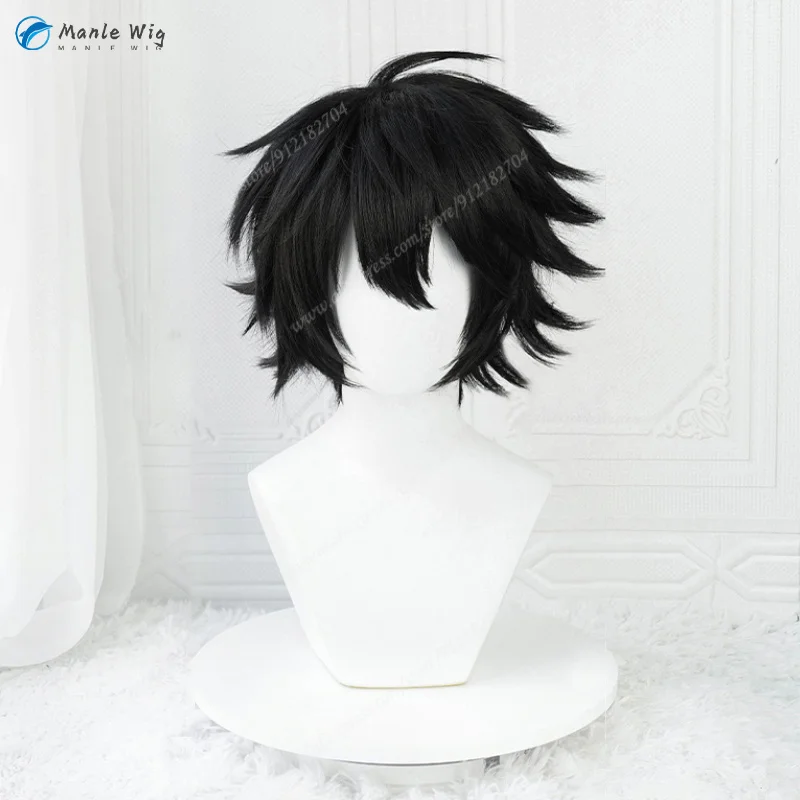 L Lawliet Wig Anime Cosplay 30cm Black L Wigs Heat Resistant Synthetic Hair Halloween Yagami Light Misa Amane Wig + Free Wig Cap