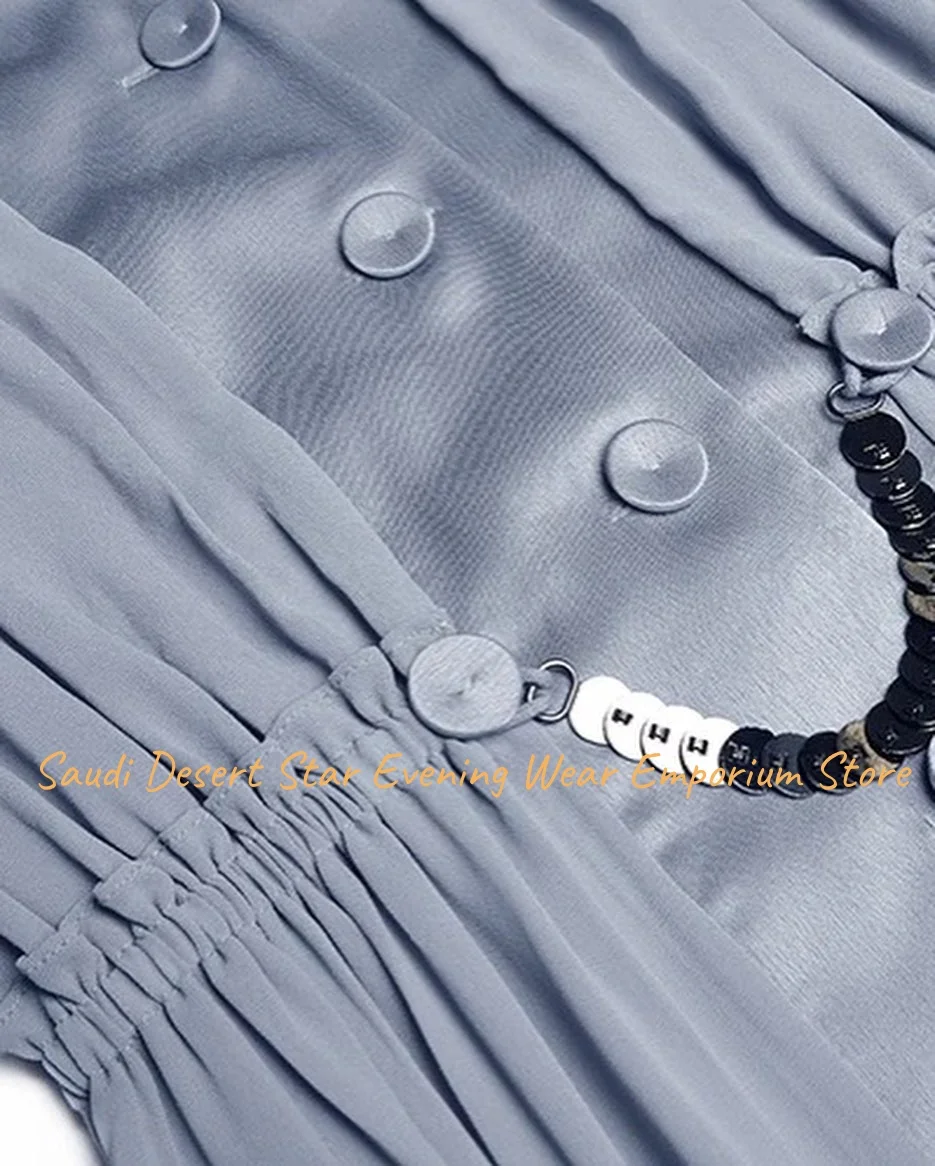 Customized  Customized Formal Jersey Ruffles Buttons Evening Dresses Delicate Long Sleeves Celebrity Gowns Custom Made Cocktail