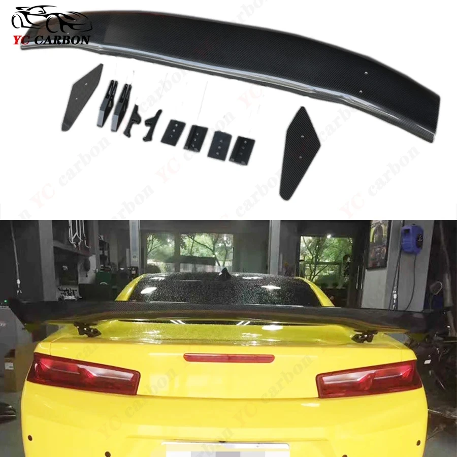 For The Chevrolet Camaro Bumblebee Carbon Fiber Tail fins Rear Trunk Spoiler Guide Wing Rear Wing Upgrade body kit