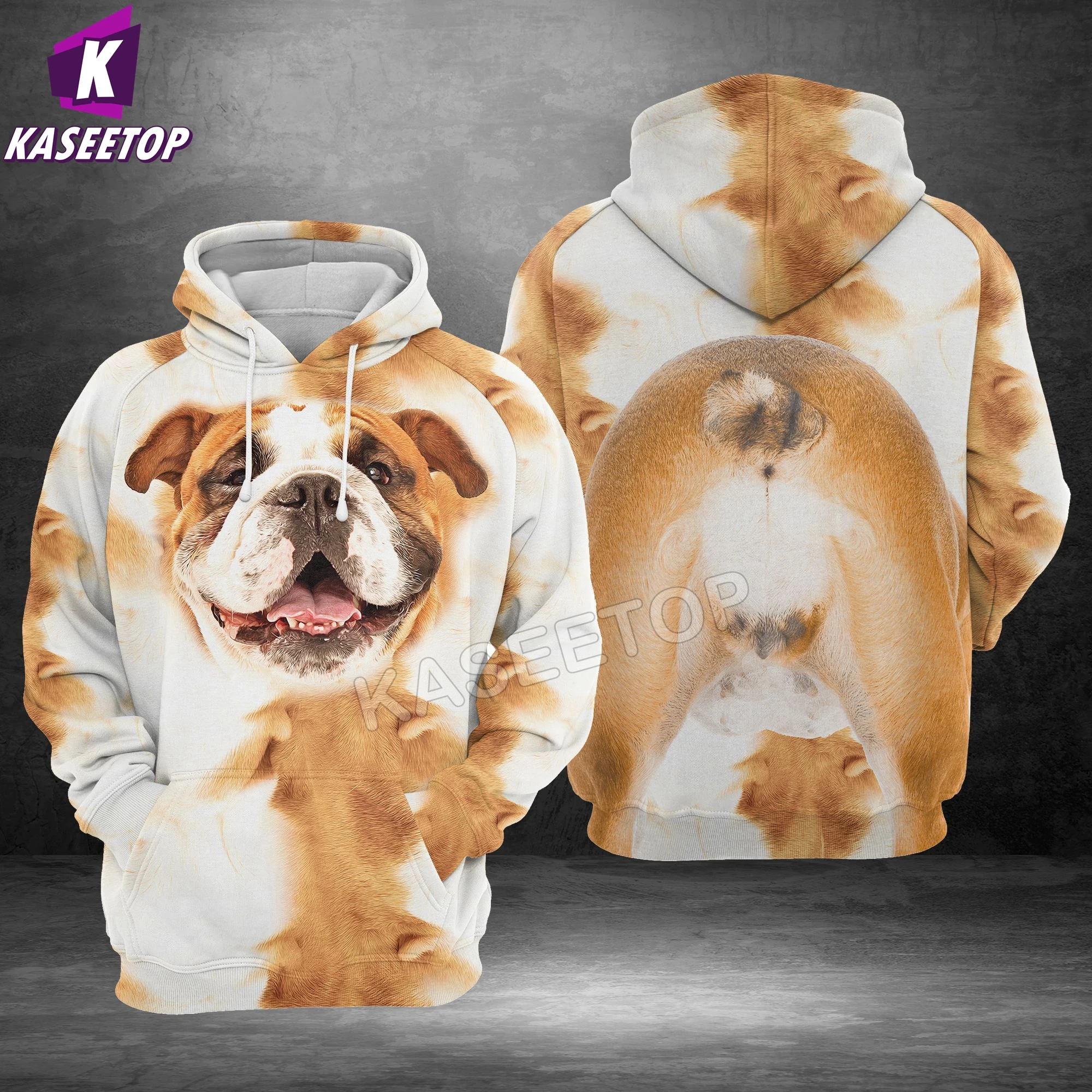 2022 Funny Bulldog 3D Printed Hoodie Soldier Camo Autumn Pullover Sweatshirt Tracksuit 3D Print Men/Women Casual Zipper Hooded