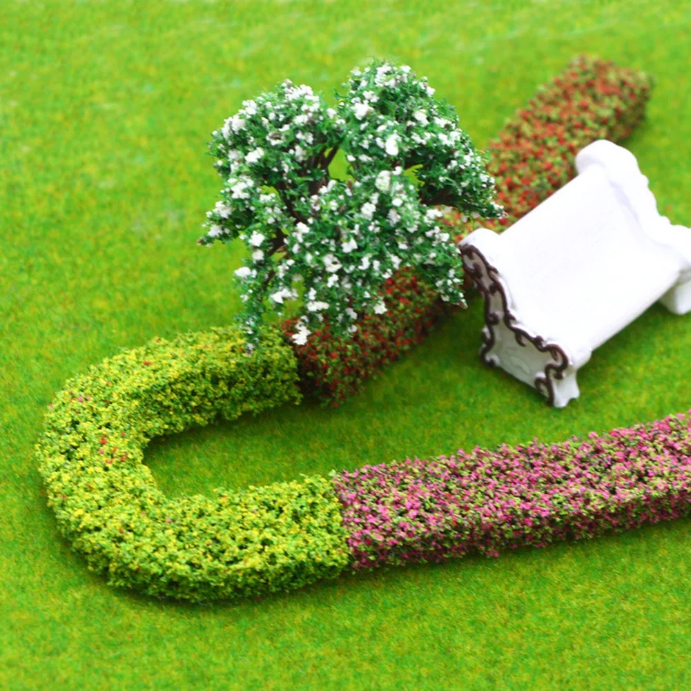 9Pcs Miniature Shrub Strips With 6Pcs Mixed Miniature Model Trees For Building Railway Train Models Garden Scenery Landscape