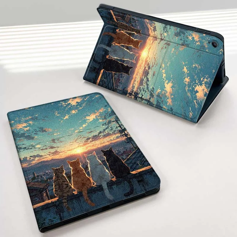 

Cat Carbon Art Sunset For Samsung Galaxy Tab A7 A A8 A9 A11 S6 S11 10.1 10.4 10.5 Inch Lite PLus Tablet Case