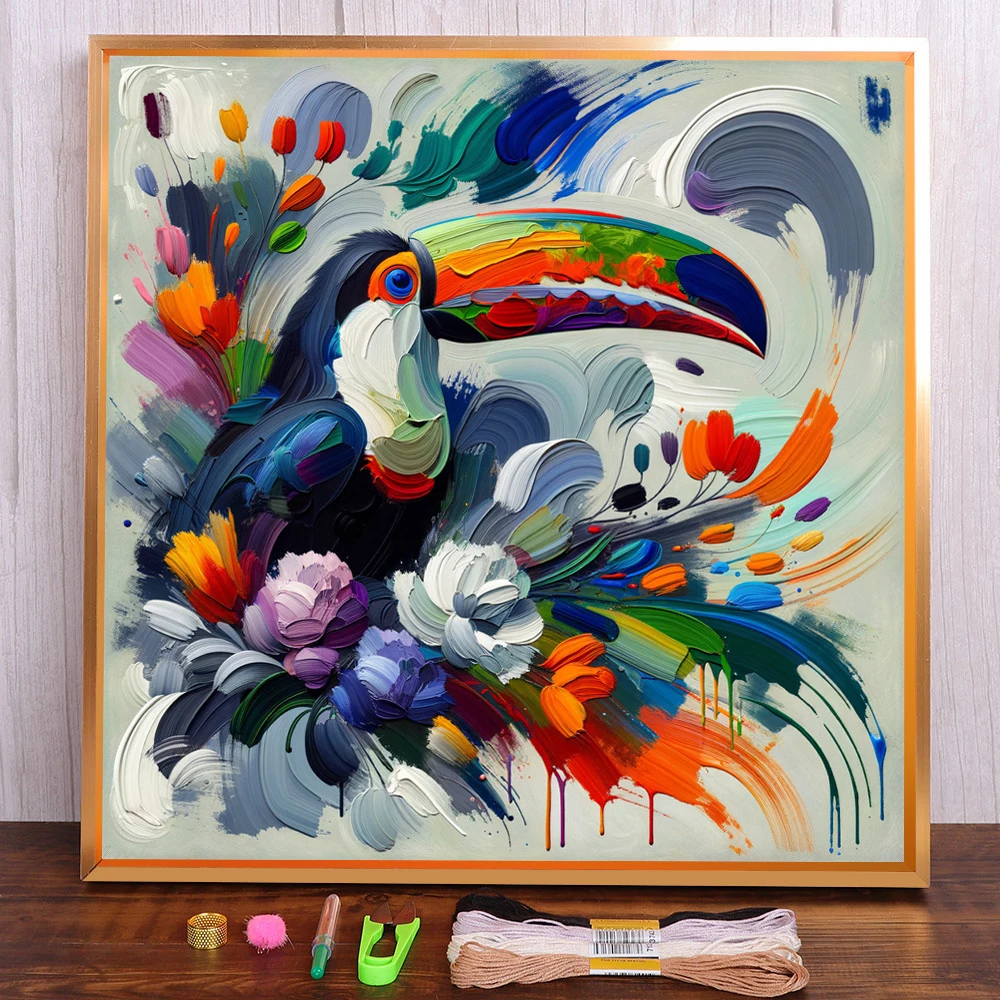 

Bird Toucan Cross Stitch DIY Embroidery Set Knitting Painting Handicraft Sewing Promotions Jewelry Counted
