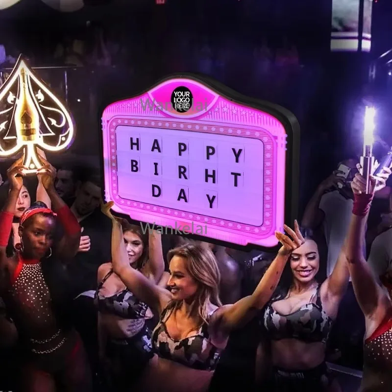 Nightclub Customized Signs Board Bottle Led Presenter Classic Marquee Message Board Bottle Service Signs club display board