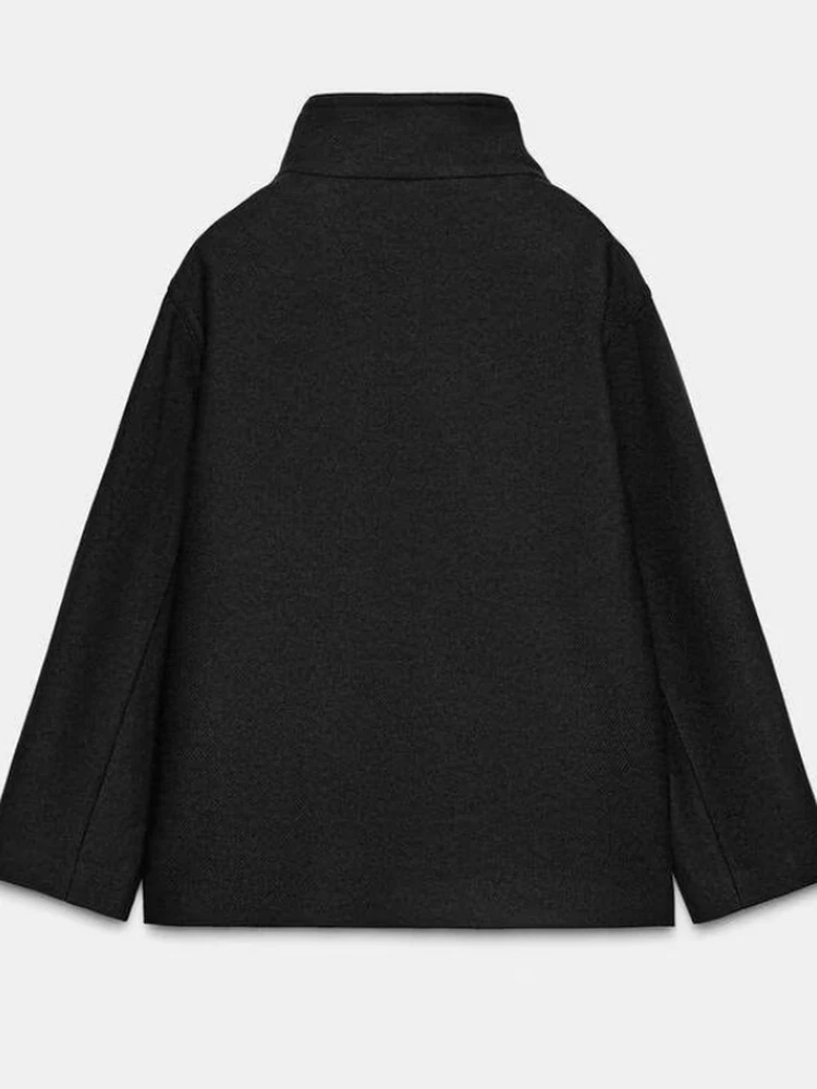 Abrigo Corto Hoado para Mujer, Nuevo Modelo de Invierno 2025, Cuello Alto, Manga Larga, Estilo Casual para el Trabajo, Pren...