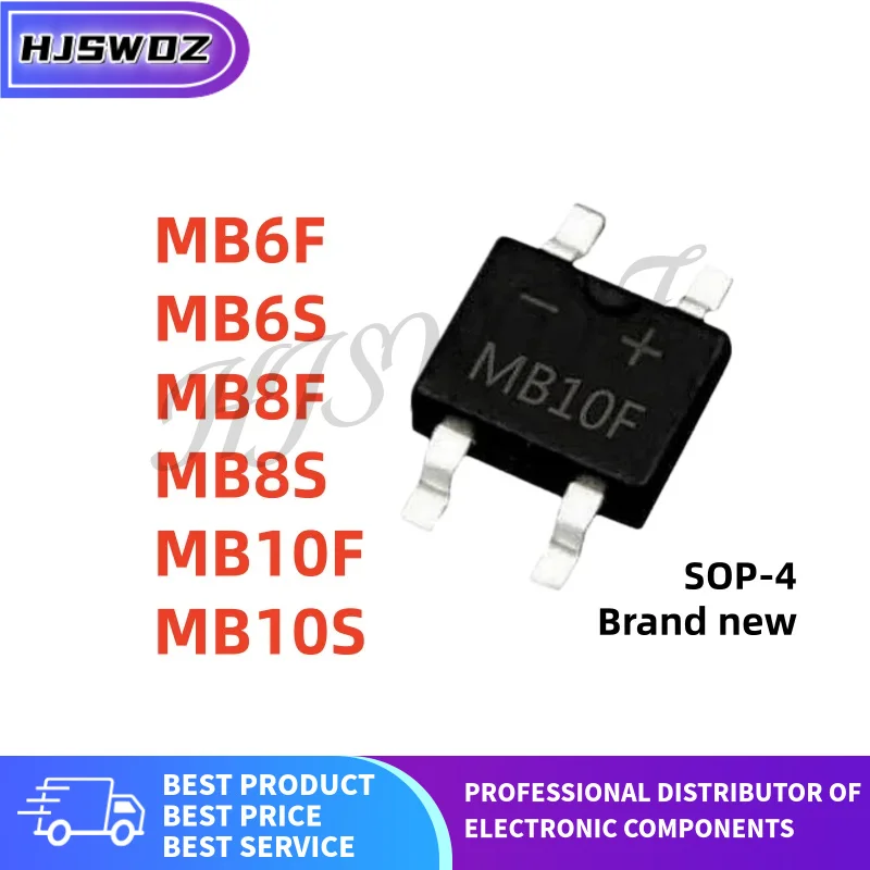 20Pieces MB6F MB6S MB8F MB8S MB10F MB10S SOP-4 Surface mount rectifier bridge NEW