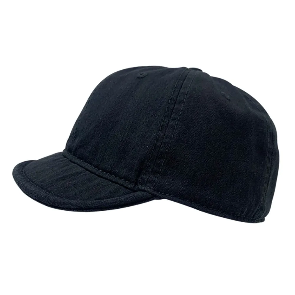 

Fashion Washed Cotton Baseball Hat Short Brim Adjustable Peaked Cap Solid Color Retro Snapback Cap for Men Women