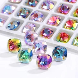 8mm Cushion Rhinestones Glitter Glass Charms Nail Art Gem Beads Jewelry Making Accessories Glass Beads Stones