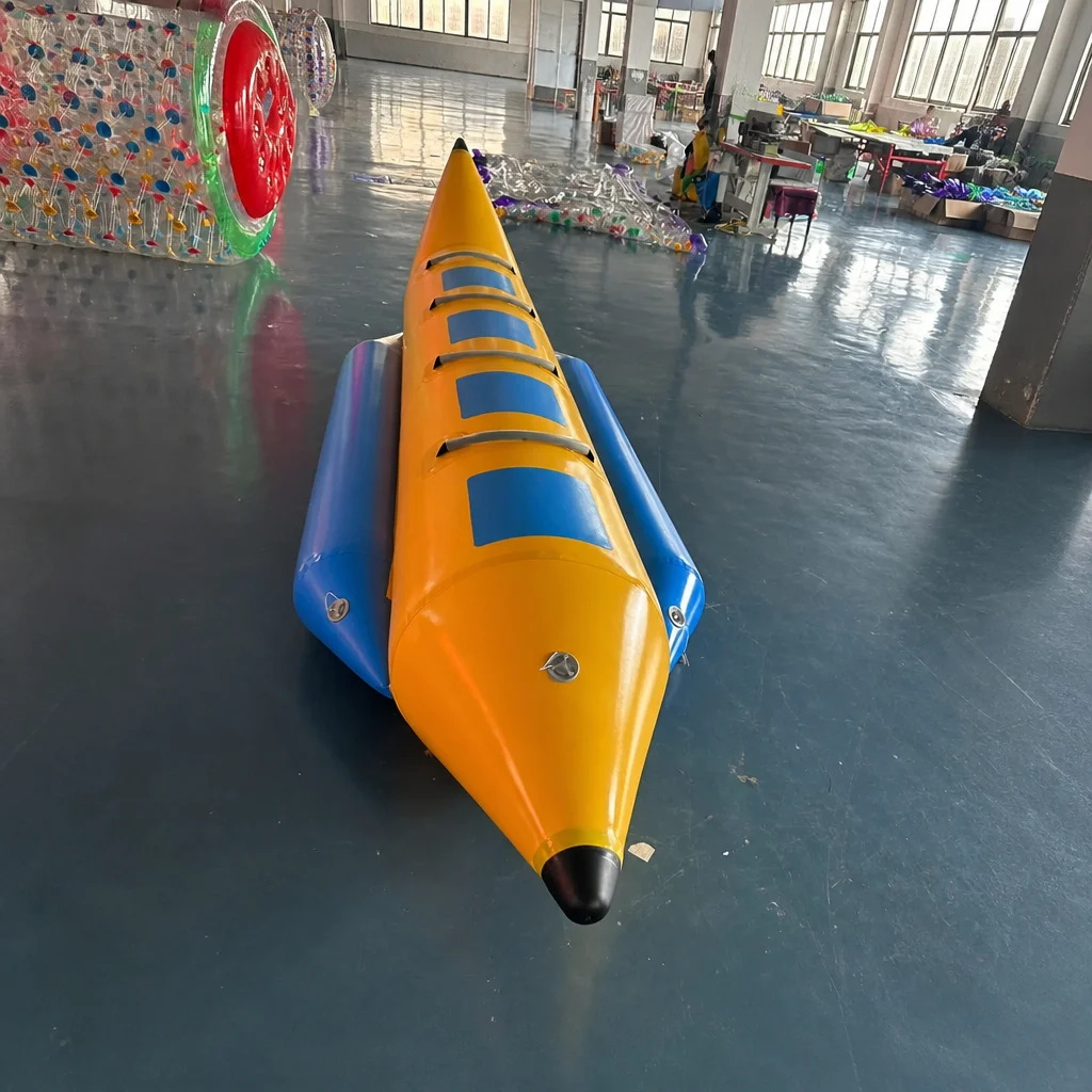 2027  Heavy Duty Inflatable Snow Banana Boat for 3-5 Persons, Durable PVC Ski Sled Sleigh, Giant Winter Water Sled for Outdoor F