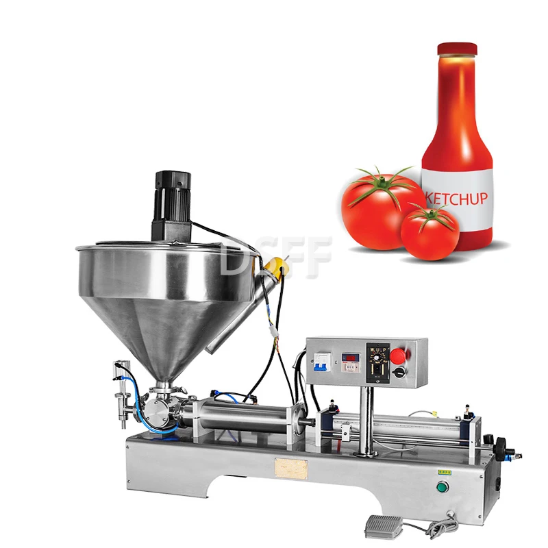 

Pneumatic Commercial Liquid Paste Filling Machine With Heating Device Honey Tomato Sauce Packaging Machine