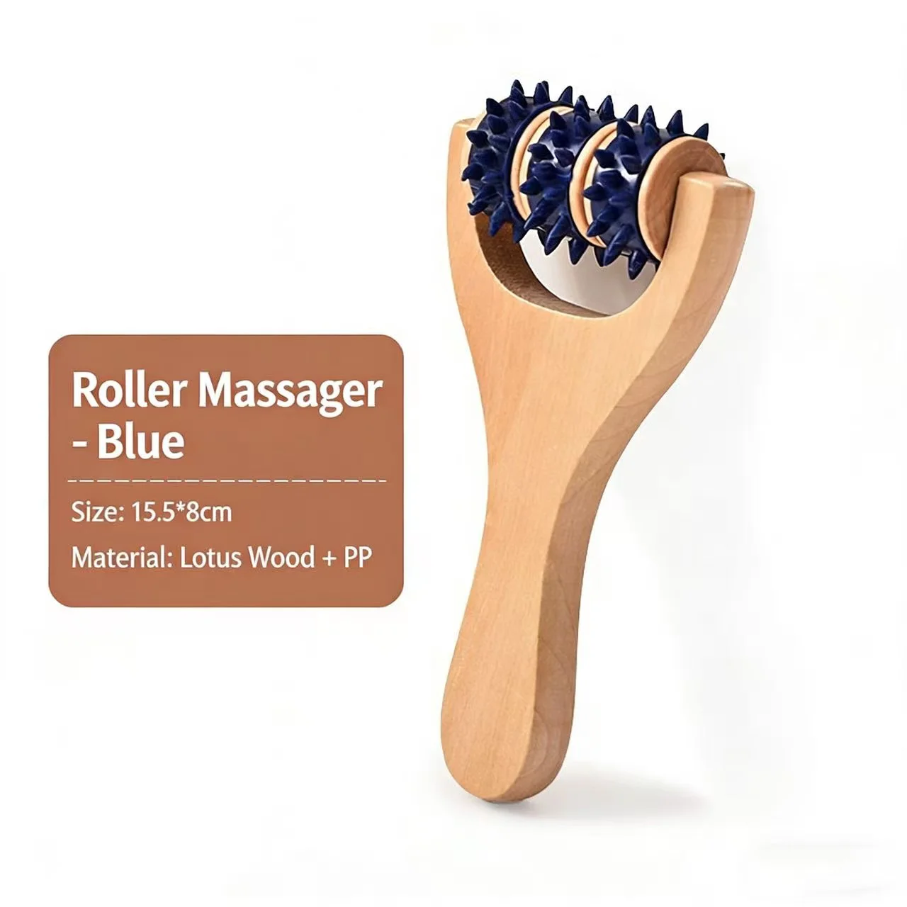 1pc Wooden Handheld Muscle Massager Rollers Face Shoulder Neck Hand Push Rolling Massager Body Soothing Relaxing Massage Tools