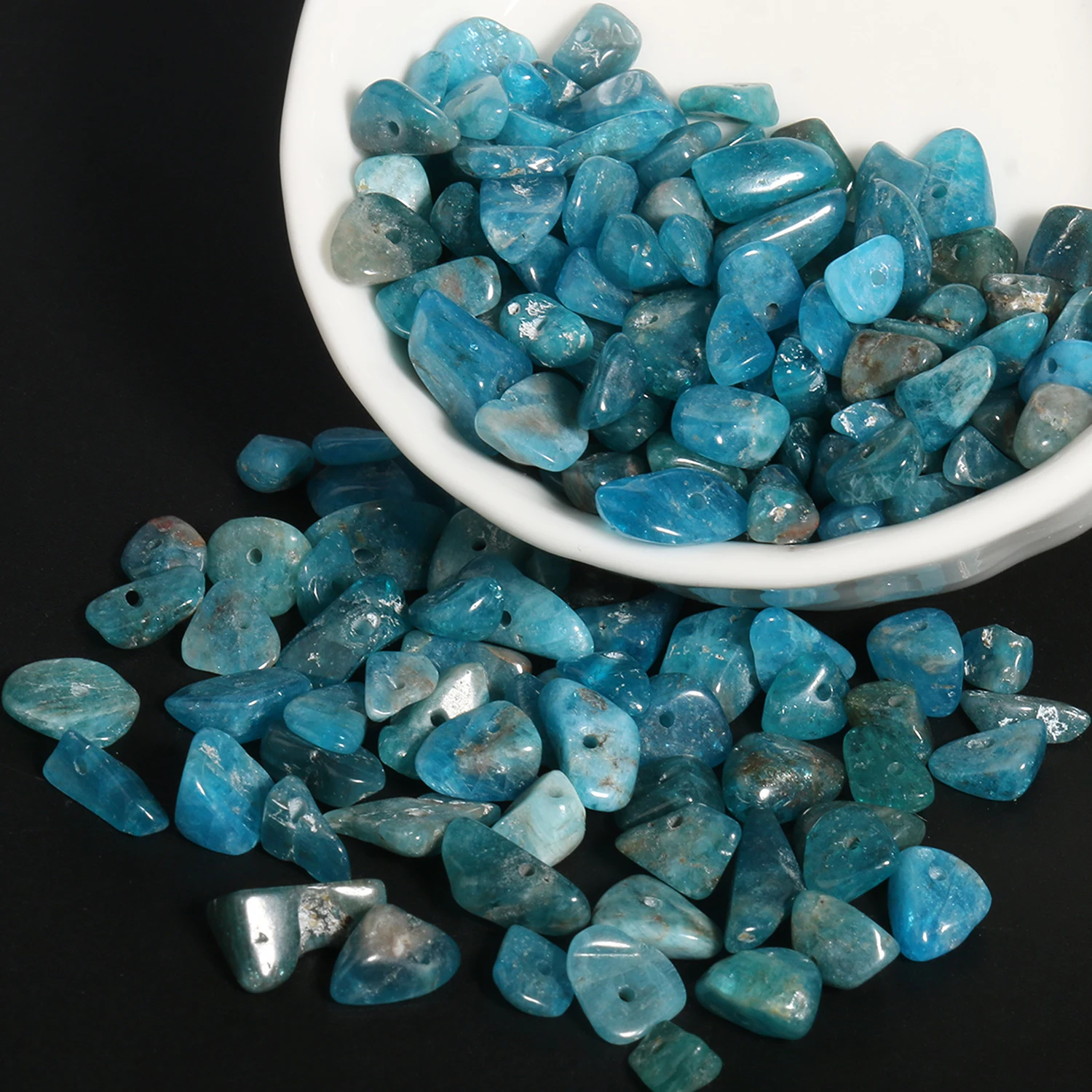 3-5mm 5-8mm Irregular Freeform Chip Gravel Beads Natural Blue Apatite Stone for Jewelry Making DIY Earring Necklace Accessories