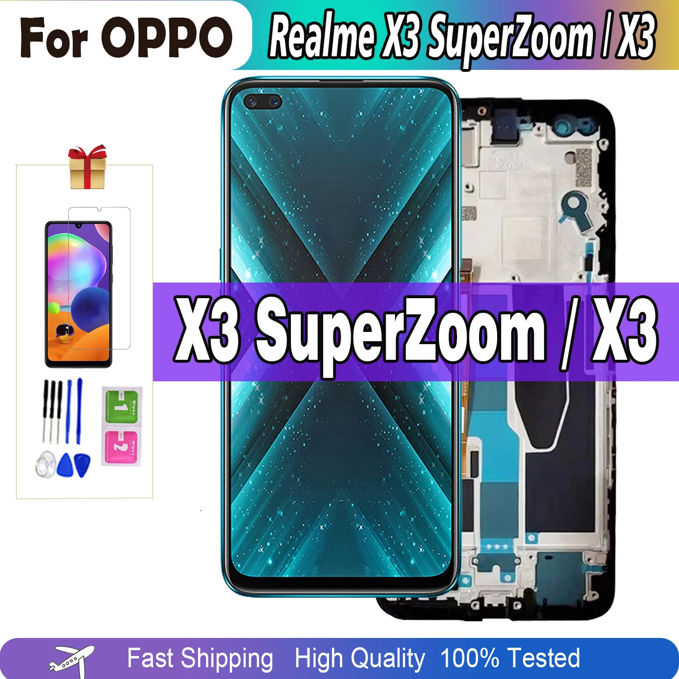 

6.6" LCD For Realme X3 SuperZoom RMX2086 LCD Touch Screen Display Digitizer Assembly RMX2142 RMX2081 RMX2085 RMX2083 LCD