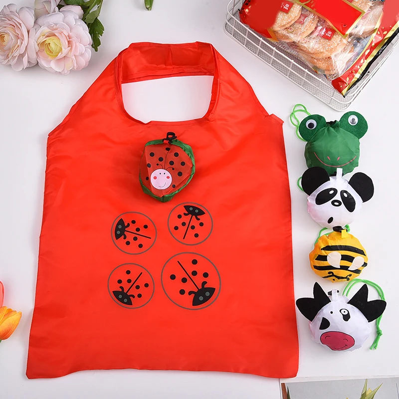

[xxx]【xxx】Cute Animal Shopping Bag Large Capacity Folding Tote Bag Supermarket Shopping Storage Pouch Reusable Eco-Friendly Bags