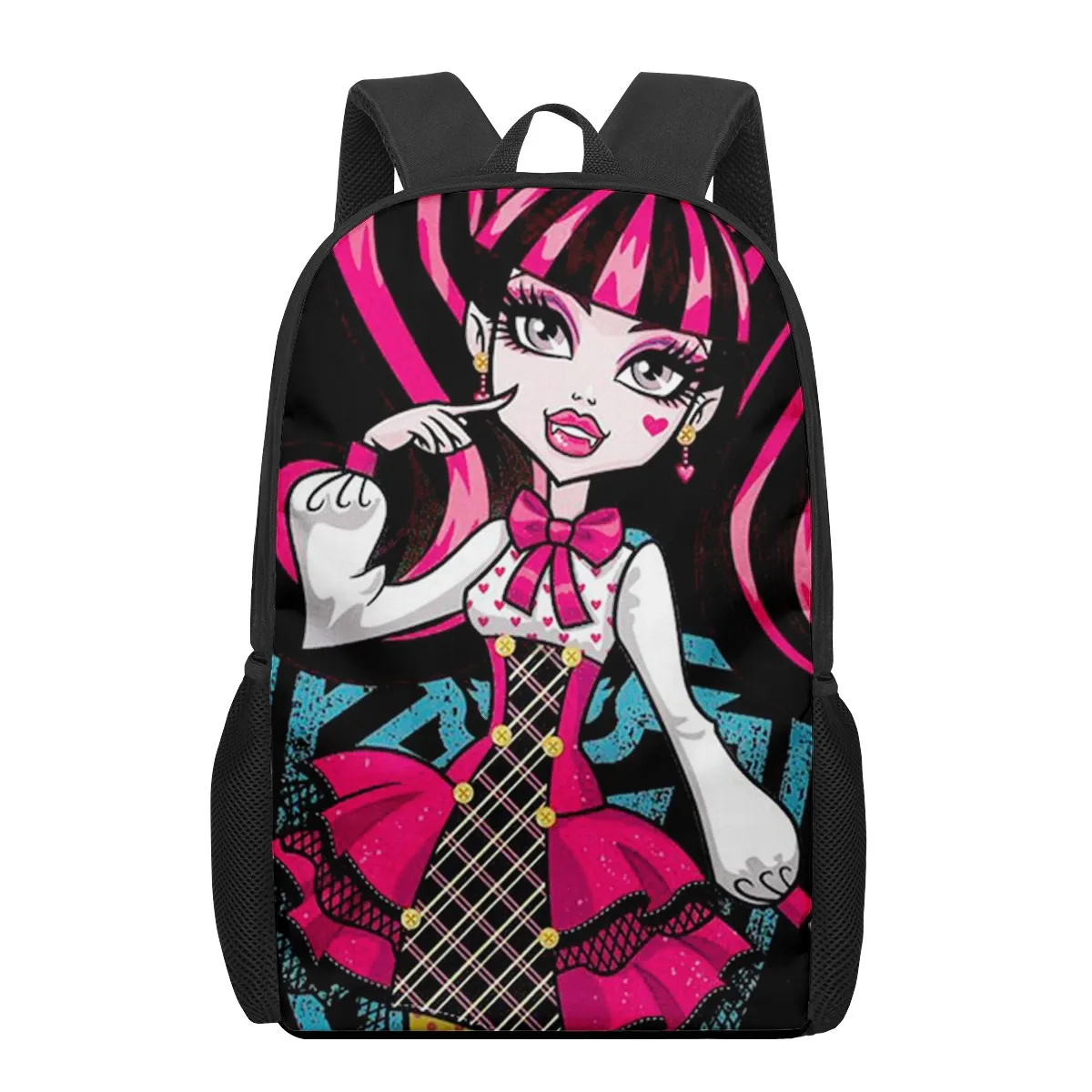 Monster High 3D Pattern School Bag for Children Girls Boys Casual Book Bags Kids Backpack Boys Girls Multifunctional Schoolbags