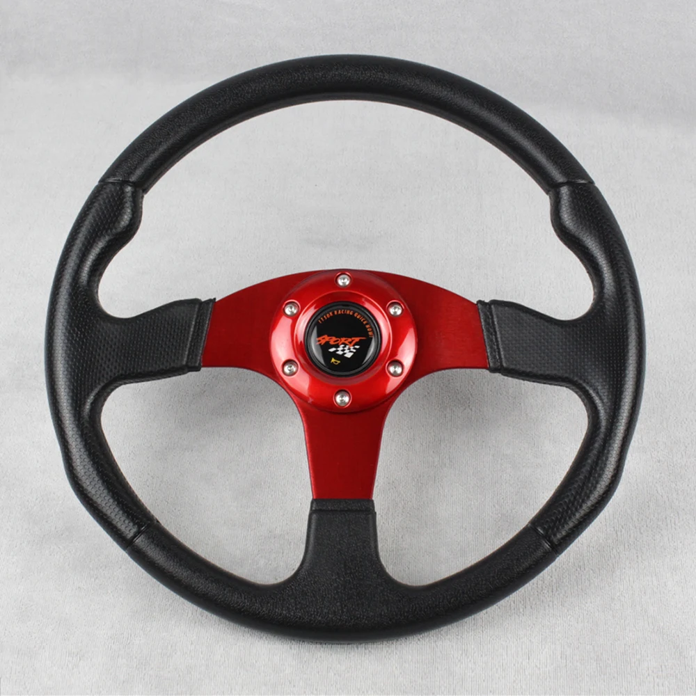 14inch 350mm Unviersal PU Steering Wheel Flat Drift Steering Wheel PU Sim Game Volante