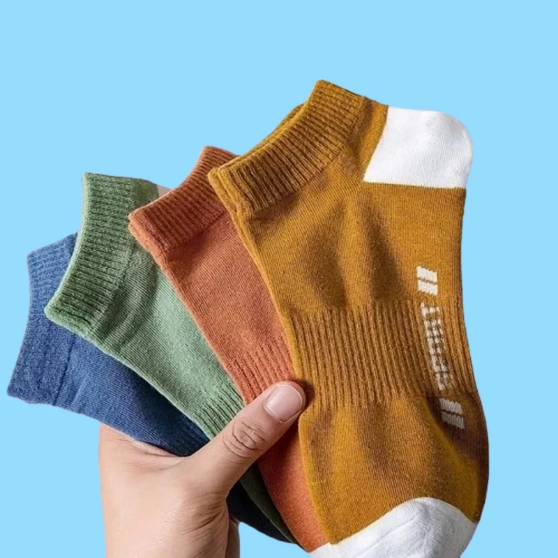 5/10 Pairs New Men's High Quality Boat Socks Sweat-Absorbent Breathable Sports Low Cut Socks Ankle Male Thin Cotton Short Socks