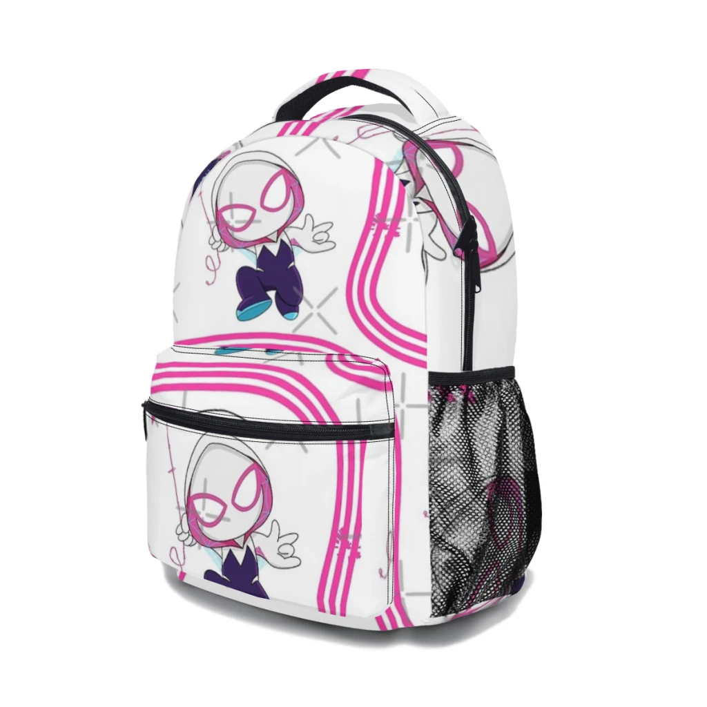 New Fashionable  Cute spider ghost gwen, baby spidey cartoon ghost kids Pattern School Bag  Print Backpack 17inch