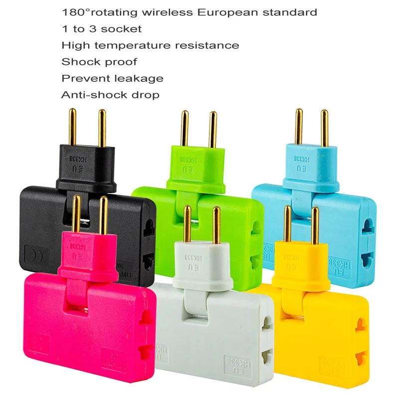 Universal EU Plug US 3 In 1 Extension Plug Electrical Adapter 180 Degree Rotation Adjustable Shape Charging Converter Socket