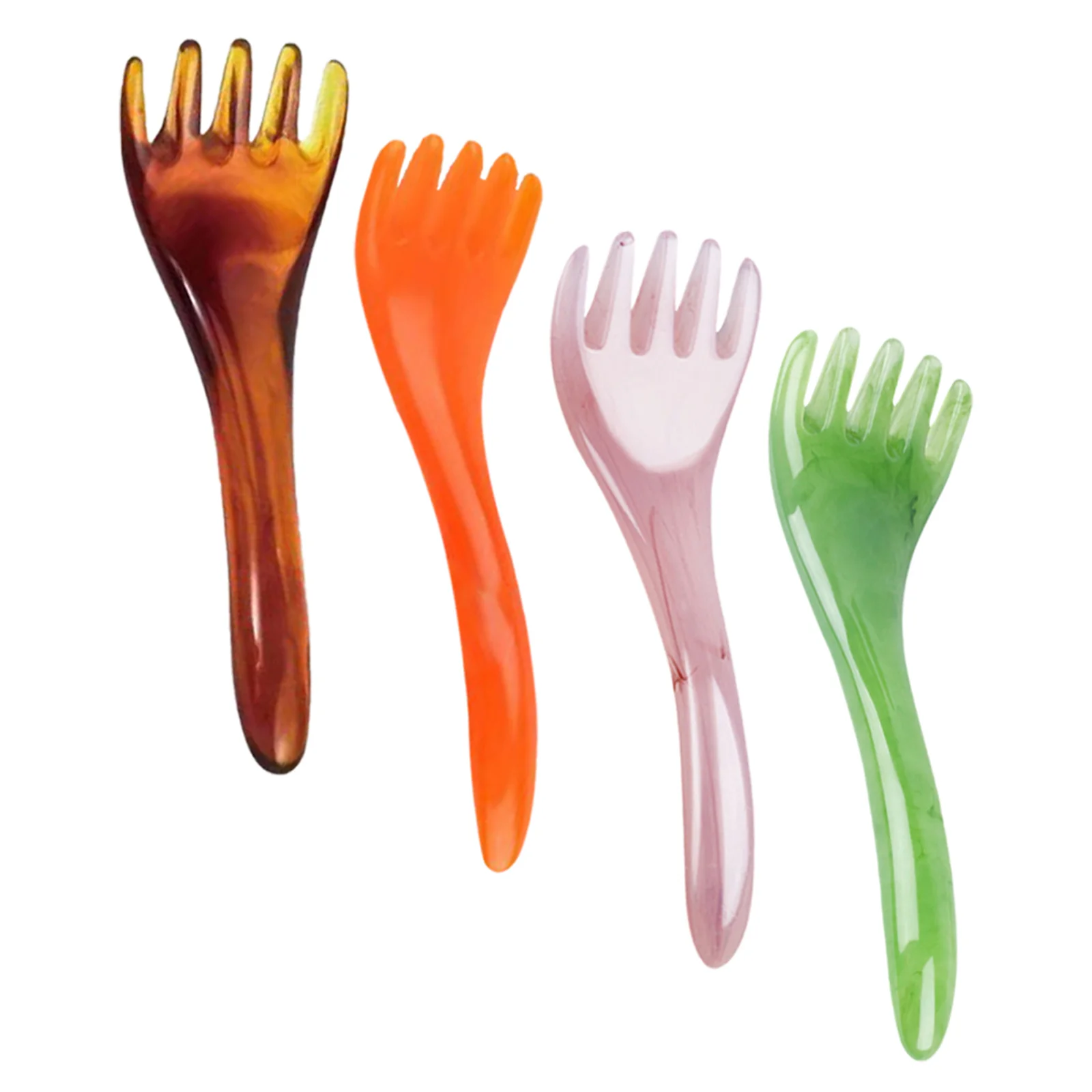 

4 шт., массажер для кожи головы, расческа из смолы, инструмент для массажа головы для роста волос, шеи, спины, ежедневная мышечная боль, кровообращение, широкий