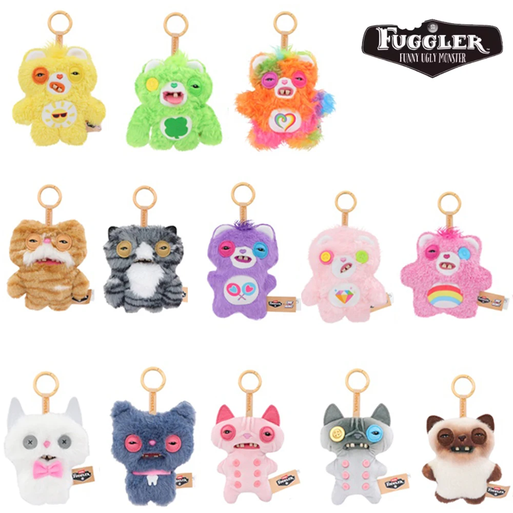 Fuggler Keychain Stuffed Toy Care Bears ALLY CATPlush Pendant Doll Funny Ugly Tooth Monster Gift NO BOX