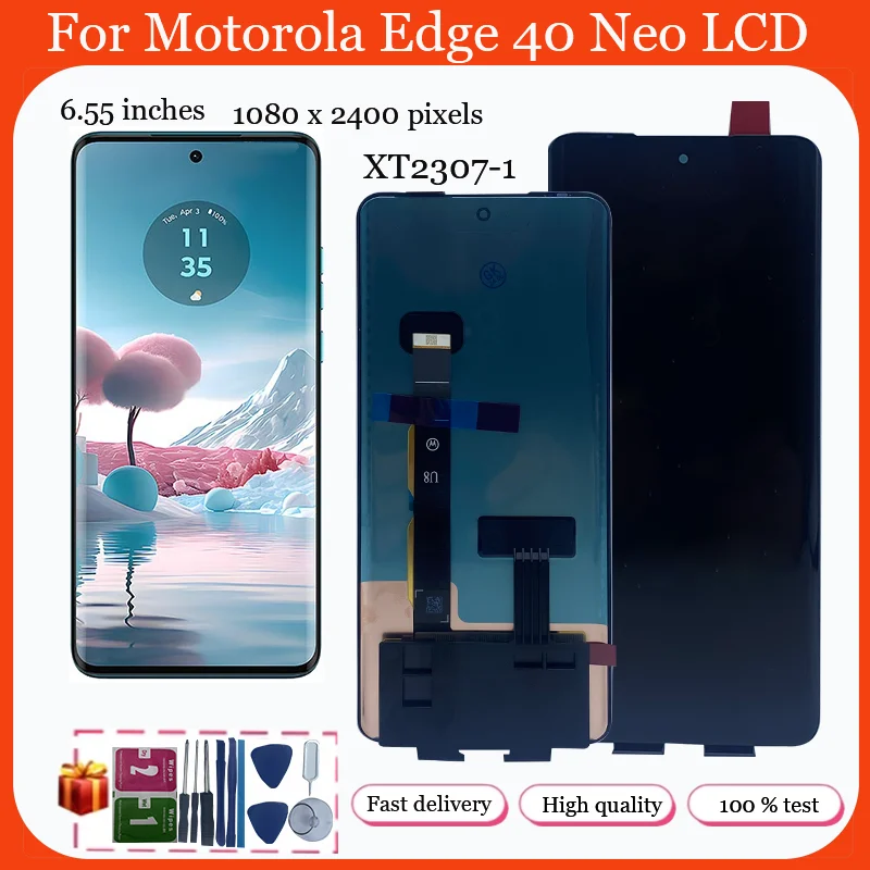 

Original 6.55'' For Motorola Edge 40 LCD XT2307-1 Display Touch Screen Digitizer Assembly For Moto Edge 40 Neo LCD Replace